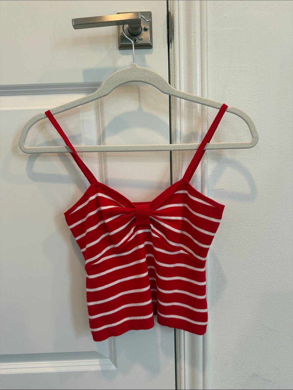 Papermoon Red & White Striped Bow-Front Cami